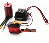 GTSKYTENRC Motor sin escobillas 3660 resistente al agua 4200KV con ESC sin escobillas 80A con servos de 30KG para Trax4 4200KV negro