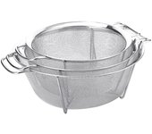 Roamtic moda cocina arroz frutas lavado fino colador de verduras tamiz de malla colador de acero inoxidable 22.5cm plata