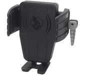 Soporte para teléfono de motocicleta con carga rápida inalámbrica de 15W, soporte para teléfono ajustable de 2-3/8 a 4 pulgadas de ancho negro