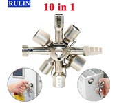Llave triangular multifunción de aleación de Zinc 10 en 1, herramientas, caja de Control eléctrica, llaves triangulares, válvula, llave de trinquete cruzada