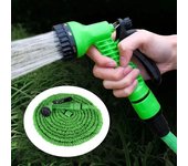 Manguera de jardín extensible, mango antideslizante de resistencia extra, 4 opciones de longitud, manguera de agua retráctil, manguera de agua telescópica flexible A verde