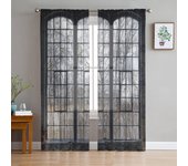 Ventanas con vista a bosques, árboles, cortinas de gasa transparentes para dormitorio, sala de estar, decoración de cocina, cortinas de Organza de tul de gasa de lujo 1 PCS W100XH250cm&Rod Pocket