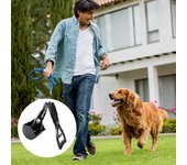 Recogedor de excrementos de perro de 24 pulgadas, plegable, para perros y gatos, con mango largo de alta resistencia, para césped y grava de jardín. negro