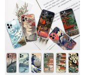 Funda de teléfono de estilo japonés, funda de silicona suave para iphone 14 13 12 11 Pro Mini XS MAX 8 7 6 Plus X XS XR iphone 14
