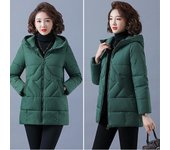 Chaqueta de invierno para mujer, Parkas cálidas, abrigo grueso para mujer, abrigo largo acolchado de algodón con capucha, prendas de vestir de talla grande, chaqueta de nieve holgada para mujer L negro