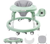 Uuoeebb Andador plegable para bebé, altura ajustable, fijo, para comida, carrito de mano, productos para bebés verde