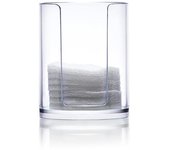 Contenedor de maquillaje transparente y duradero de plástico con forma de bola para hisopo de algodón para baño puro