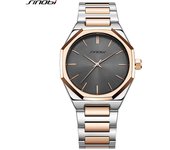 Relojes de marca SINOBI para hombre, relojes de pulsera de cuarzo de negocios a la moda, reloj informal resistente al agua para hombre azul