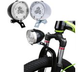 2 modos bicicleta bicicleta frontal 3 LED lámpara de luz faro Vintage linterna faro plata
