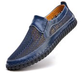 Zapatos informales transpirables de verano para hombre, zapatillas antideslizantes para caminar, mocasines, zapatos para hombre 38 azul