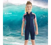 Traje de buceo de manga corta para niños de 2,5 mm: Traje de baño de una pieza unisex, grueso, resistente al frío, cálido y con protección solar para buceo y surf. XS (size 6)
