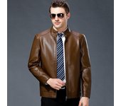 Chaqueta de cuero genuino para hombre en otoño e invierno, terciopelo engrosado, chaqueta de piel de oveja para papá de mediana edad y anciano. 170