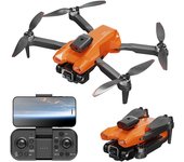 Drone de control remoto con cámara 4K Cámara dual Motor sin escobillas para evitar obstáculos de 4 lados Óptico 1 battery naranja