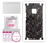 apgo Protective Skin Sticker for the back+sides compatible with Huawei Mate 20 Pro, Full Wrap Film, Foil, Vinyl - Pattern Carbon Black Pixel