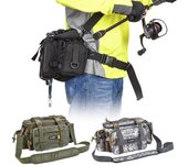 Bolsa multifuncional para aparejos de pesca, bolso de hombro individual para deportes al aire libre verde del ejército