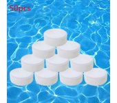 50 pastillas de cloro para piscinas y spas. Limpian eficazmente la piscina. blanco