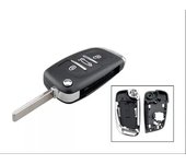 Carcasa de llave 3 botones PEUGEOT 208 308 3008 5008 con espadín HU83 + Pila