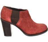 Zapato abotinado con tacón bajo de piel D34R1A-00023 para Mujer 35 rojo