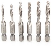 6 brocas combinadas de vástago hexagonal con tornillos autorroscantes hexagonales en espiral