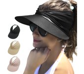 Sombrero de verano para mujer y hombre, color caramelo, con parte superior vacía, suave, transpirable, protector solar, para pescar, viajar, deportes al aire libre. One Size