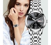 Reloj LIGE de lujo para mujer, resistente al agua, correa de acero dorado rosa, relojes de pulsera para mujer, reloj de pulsera de marca superior, reloj femenino oro/azul