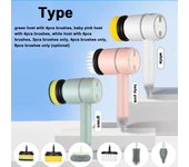 Máquina de limpieza eléctrica inalámbrica, cepillo para lavar platos de cocina automático recargable por USB, bañera 3pcs brushes only varios colores