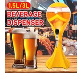 PET+ABS Home Bar Dispensador de torre de cerveza Fiesta Vino Cerveza Jugo de agua Bebida Beber Contenedor con núcleo de hielo Vertedor Dispensador de bebidas 1.5L / 3L green verde