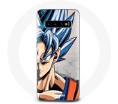 Coque pour Samsung Galaxy S10 plus Anime Dragon Ball Goku Cheveux bleu