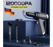 Nuevo aspirador de coche de 120000PA, Mini aspirador portátil de mano para Hom, potente soplador inalámbrico de mano para electrodomésticos del coche Pro gris