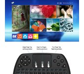Teclado inalámbrico de 2,4 GHz, panel táctil, ratón, mando a distancia de mano para Android TV BOX Smart TV PC EN negro