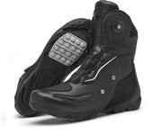 Zapatos de motocicleta retro para hombre, botas de motocross, zapatos de conducción urbana impermeables, botas de motociclista negras, suministros de cuero para motocicleta 45 blanco