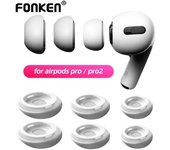 Fonken 1 par de auriculares de silicona suave Auricular Caso de auricular Tapón para los oídos para Apple Airpods Pro / Pro 2 Almohadillas de la oreja Tapones de tapa para los oídos Pro2 Accesorios M blanco