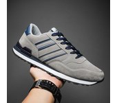 Zapatillas gruesas de gamuza para hombre, zapatos casuales para hombre, zapatillas deportivas elegantes, zapatillas de deporte de goma antideslizantes con cordones para hombre, talla grande 45 38 gris