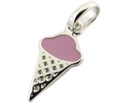 Les Trésors De Lily [P8027] - Pendentif Argent 'Glace' rose argenté (rhodié) - 10x6 mm rosa brillante