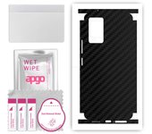 apgo Protective Skin Sticker for the back+sides compatible with Vivo V21, Full Wrap Film, Foil, Vinyl - Pattern Carbon Black