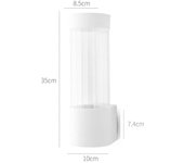 Dispensador de vasos de papel desechables, portavasos de plástico para dispensador de agua, estante de almacenamiento de tazas automático montado en la pared, contenedor de tazas blanco