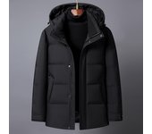 Abrigos de plumas cortas para hombres de mediana edad, chaquetas de pato blancas con capucha, Parkas gruesas y cálidas de talla grande, novedad de invierno 2023, 90% XL azul