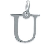 Les Trésors De Lily [K3650] - Pendentif Argent 'Lettre U' argenté - 12x10 mm plata