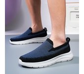Zapatos de hombre, zapatos de lona de verano, transpirables, cómodos, para exteriores, zapatillas para caminar, mocasines clásicos para hombres 39 azul marino