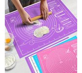 1 tapete de silicona antiadherente multifuncional para hornear, ideal para pizza y galletas, utensilio de cocina perfecto para las fiestas, material EVA duradero, moldes de silicona para hornear. 60*45CM color rosa