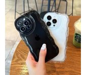 Funda de iPhone de Color sólido transparente con borde ondulado irregular, funda de silicona suave anticolisión para Iphone14 13 12 11 Pro Max Xr Xs iPhone 12 Pro Max verde