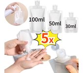 Bolsas de embalaje rellenables de 30/50/100 ml, artículos esenciales de viaje, lociones, cosméticos, champú, gel de ducha, bolsas portátiles, botellas de líquido de maquillaje 30ML -2PCS