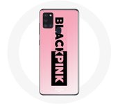Coque pour Samsung Galaxy A21S Blackpink Groupe de K-pop Logo Noir Rose Fond Rose