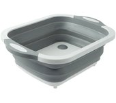 Tabla de cortar multifunción vibrato, lavabo plegable portátil de plástico, fregadero de cocina gris