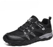 Zapatos de ciclismo para exteriores ultraligeros, zapatos de verano de malla hueca transpirables, zapatos de senderismo resistentes al desgaste, zapatos de hombre de gran tamaño 47 gris