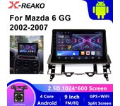 Radio multimedia con GPS para coche, reproductor de vídeo, unidad principal, Android, DSP, QLED/IPS, para Mazda 6 Atenza GG 2002-2007 1GB+32GB carplay