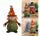 Decoración de otoño, espantapájaros, gnomo, muñeco, hoja de arce, calabaza, figurita de paja de otoño, festival, casa de campo, adornos para el hogar women