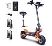 TOURSOR X5 Adult Foldable Electric Scooter 2500W Dual Motor EScooter 52V26AH Battery 11 Inch Tires Off Road E-Scooter negro/naranja