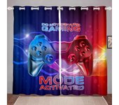 Cortinas de videojuegos rojas para dormitorio, sala de estar, niños, control de videojuegos, cortinas para ventanas, decoración novedosa para habitación W60H60(CM)x2PCS&HOOK