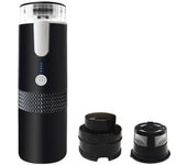 Cafetera Nespresso portátil, recargable, para exteriores, con batería integrada y extracción de cápsulas y polvo. negro